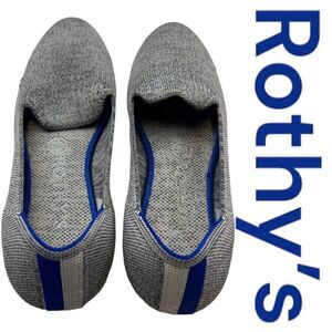 Rothy's Loafer Flat Shoes Women's 7 Heather Grey Slip-On Round Toe Low Top